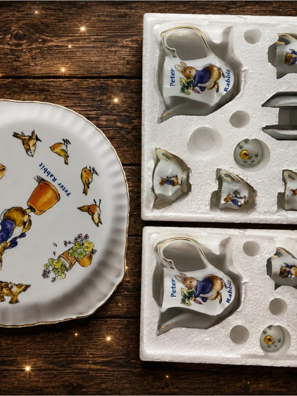 Peter Rabbit White Porcelain Tea Set - Decorative Home Dining Pieces